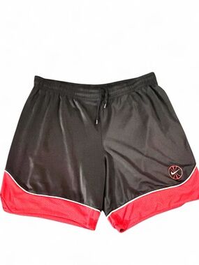Vintage 90s Nike Team Sports Basketball Shorts Large Black Red Baggy Streetwear